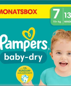 Pampers Diapers Size 7 (15kg+) Baby-Dry, Extra Large, MONTHLY BOX, 132 pieces