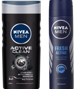Nivea Men Active Clean Body Wash (250ml) & Fresh Active Original Deodorant