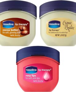 Vaseline Lip Therapy Bundle - Creme Brulee, Rosy Lips & Cocoa Butter, 0.25 Ounce (Pack of 3)